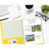Better Office Products 2 Pocket Paper Folders Portfolio W/Prongs, Matte Texture, Letter Size, Yellow, 50PK 84240